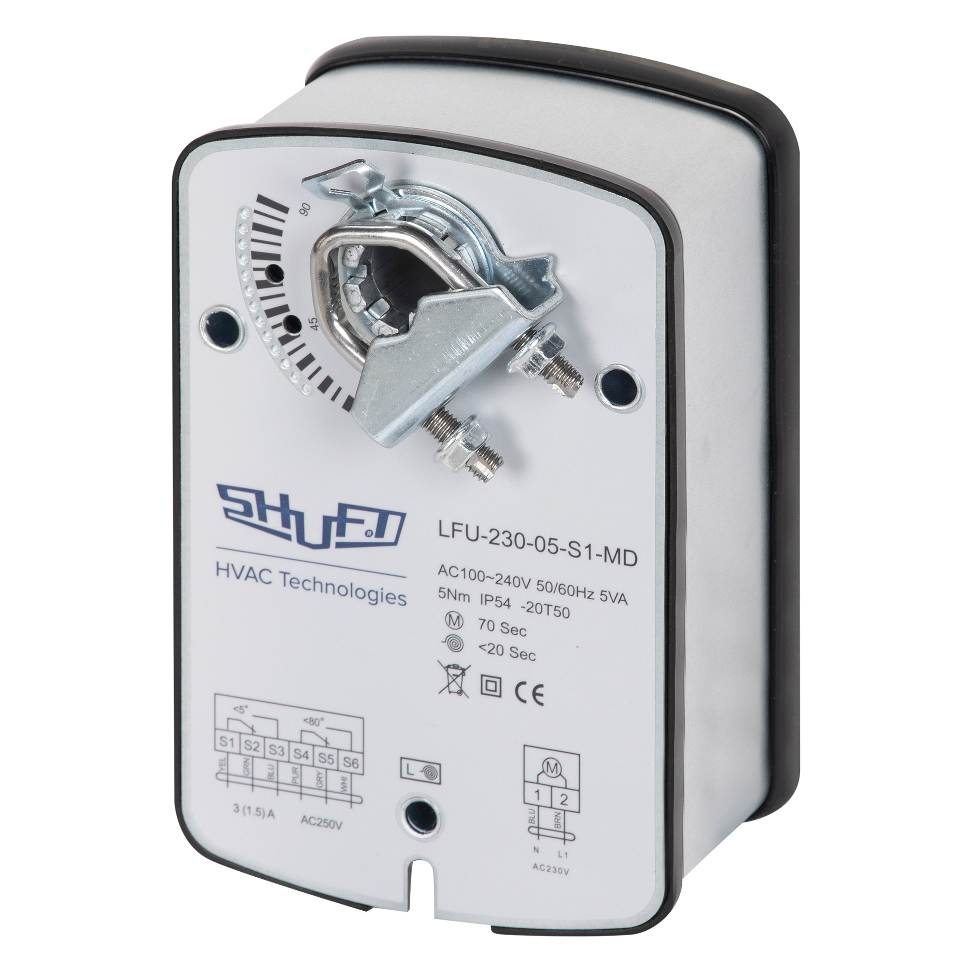 Электропривод с возвратной пружиной SHUFT LFU-230-05-S1-MD
