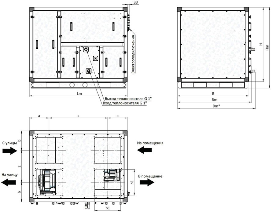 Приточно-вытяжная установка с роторным рекуператором RWN-RR-2900(30m)-ЕС-W-Compact(N)