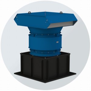 Крышный приточный вентилятор ВКОП-К №10 с клапаном, Ø1000 мм